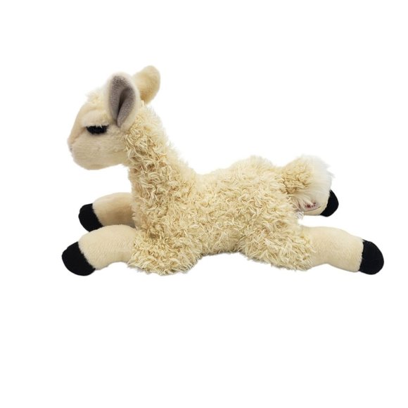 12 Inch Miyoni Tan Llama Plush Stuffed Animal by Aurora EUC No Tag Fluffy - Picture 2 of 6
